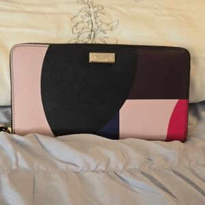 Kate Spade Pink and Black Colorblock Wallet